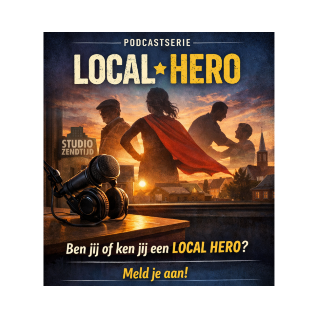 Flyer local hero podcast in Raalte